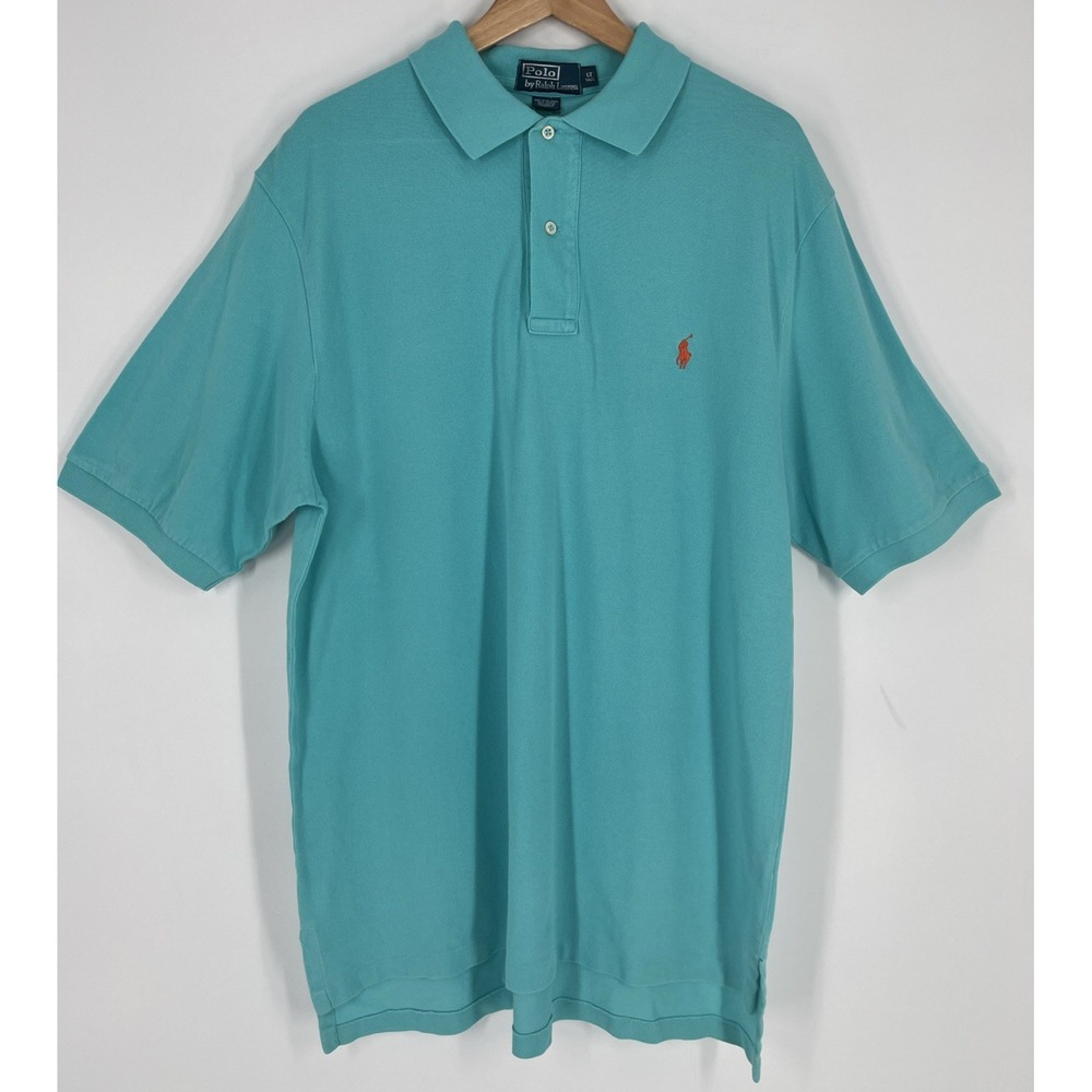 Polo Ralph Lauren Men's XLT Aqua Green Cotton Shirt Classic Fit Polo